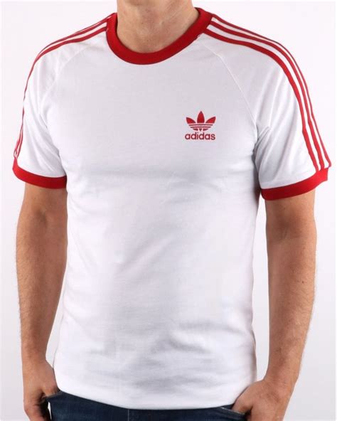 t shirt adidas retro rot weiß